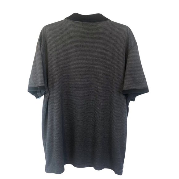 NWOT Calvin Klein Mens XLG Golf Shirt Black with Grey Stripes - Picture 2 of 9